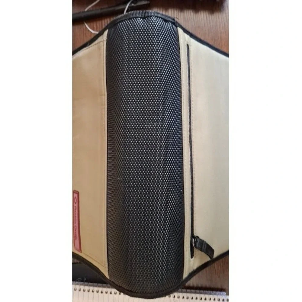 Franklin Covey Zipper Planner Binder 7 Ring Tan Black Canvas Mesh Organizer